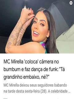MC Mirella colocou câmera na buceta pra dançar funk